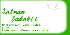 kalman jakabfi business card